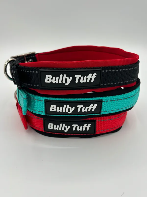Three Bully Tuff neoprene collars stacked